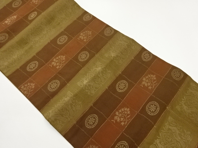 JAPANESE NAGOYA OBI / WOVEN ABSTRACT BIRDS